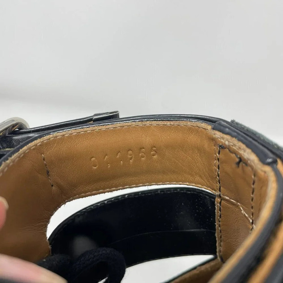 CHLOE Rylee Glossed Leather Ankle Boots Cut Out Black Size 37/7 - Picture 11 of 13